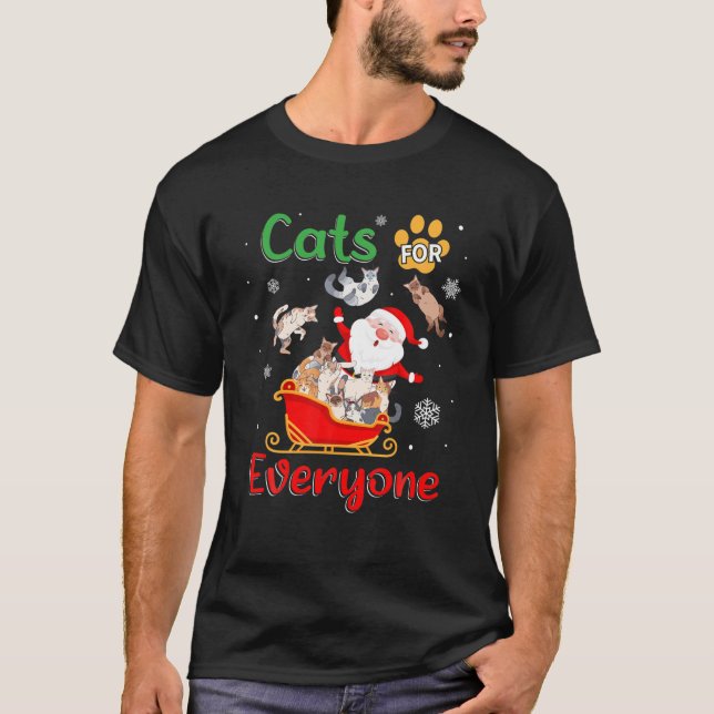 Katter för alla julklappar i Jultomten T Shirt (Framsida)