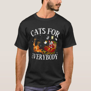 Katter för alla julpyjamas Santa släde T Shirt