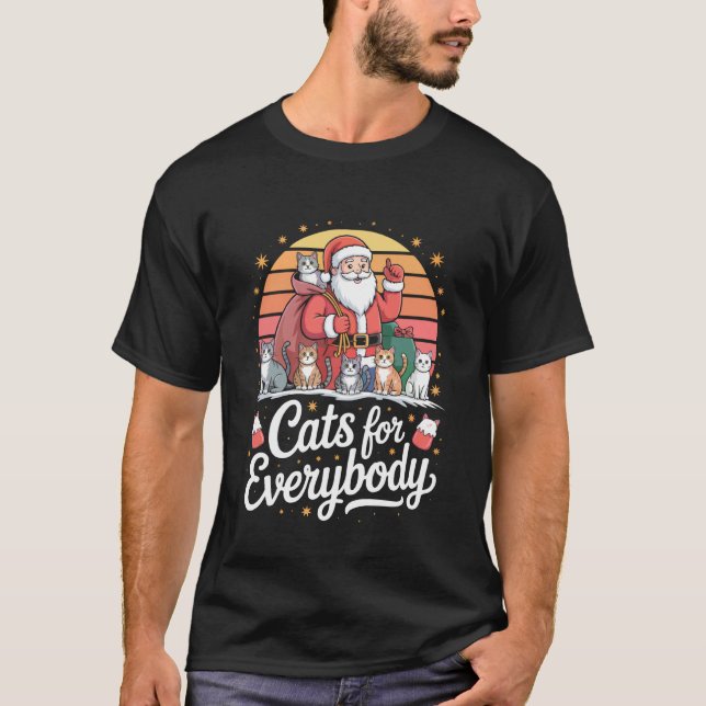 Katter för alla Santa julkatten T Shirt (Framsida)