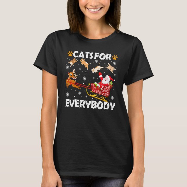 Katter För Alla Tomte Jul PJs Xmas Kvinnor T Shirt (Framsida)