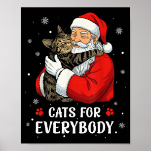 Katter För Alla Tomte Jul Rolig Katt Jul Poster
