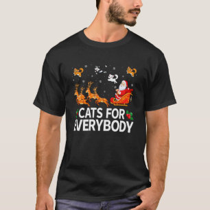 Katter för alla Xmas Pyjamas Santa Släd Katt C T Shirt