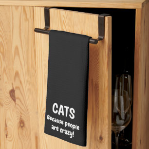 Katter för att folk är galna kökshandduk