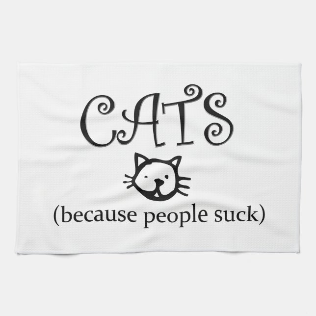 Katter för att folk suger kökshandduk (Horisontell)