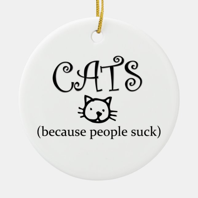 Katter för att folk suger på prydnadsföremål julgransprydnad keramik (Framsidan)