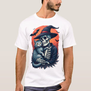 Katter för att människor är kusliga Halloween-skel T Shirt