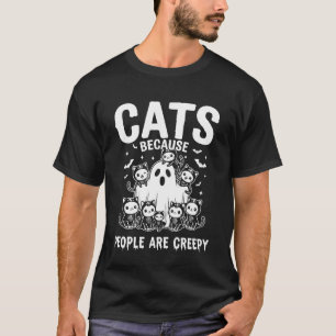 Katter För att människor är läskiga Retro kattmamm T Shirt