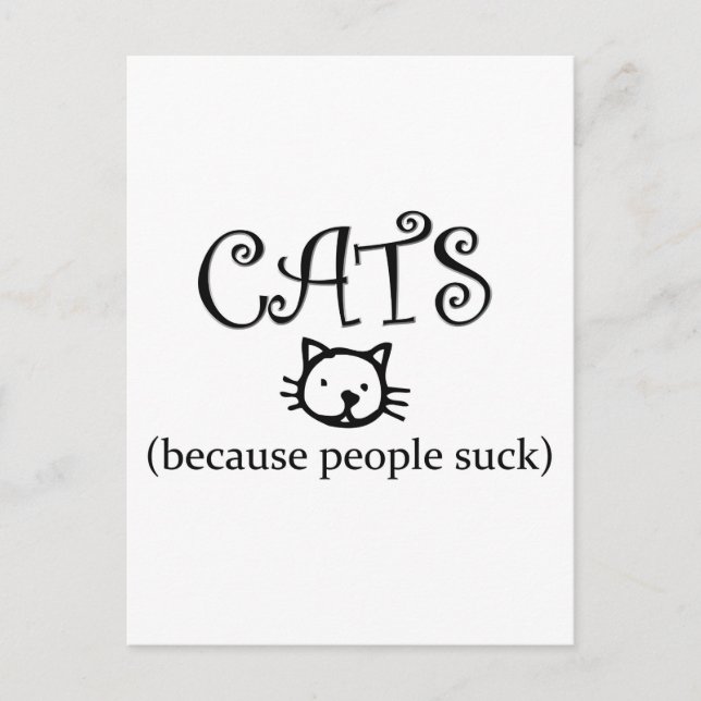 Katter för att människor suger vykort (Framsida)