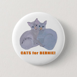 Katter för Bernie! Knapp