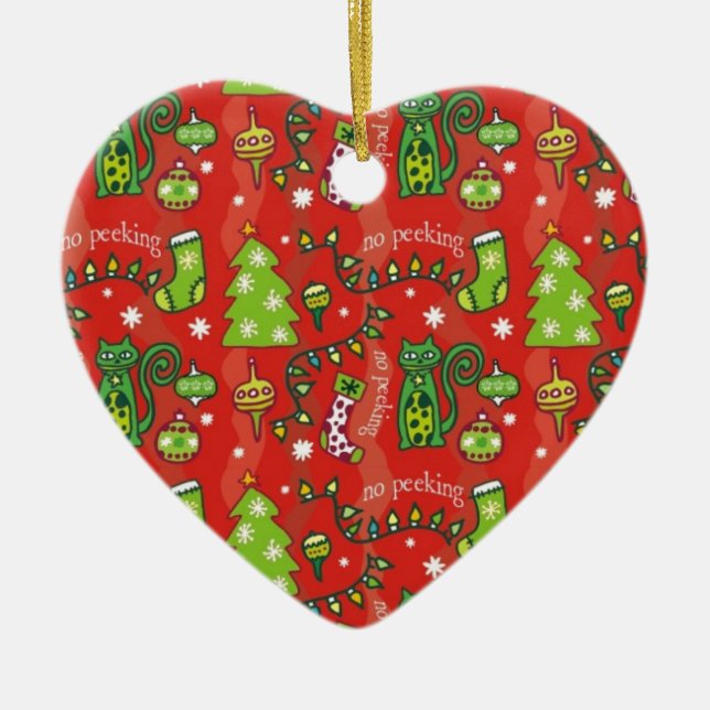 Katter för jul julgransprydnad keramik (Framsidan)