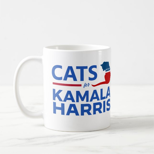 Katter för Kamala Harris Kaffemugg (Vänster)