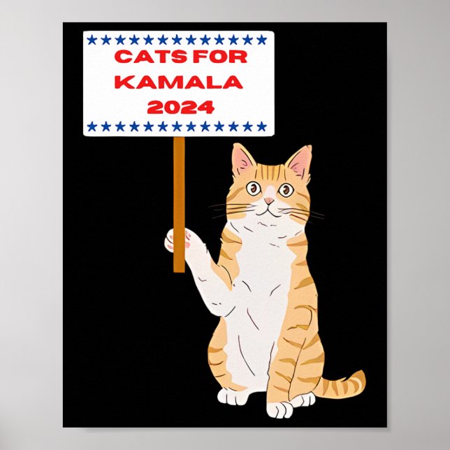 Katter För Kamala Harris Röst President 2024 Usa  Poster (Framsidan)