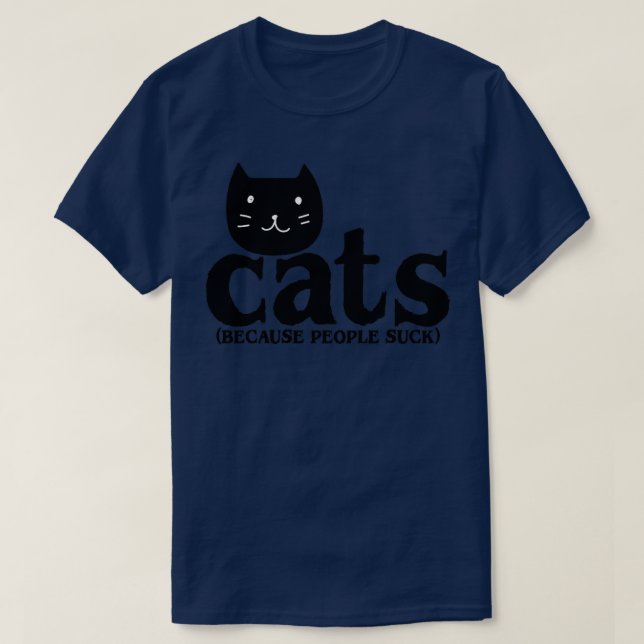 Katter för människor suger1 t shirt (Design framsida)