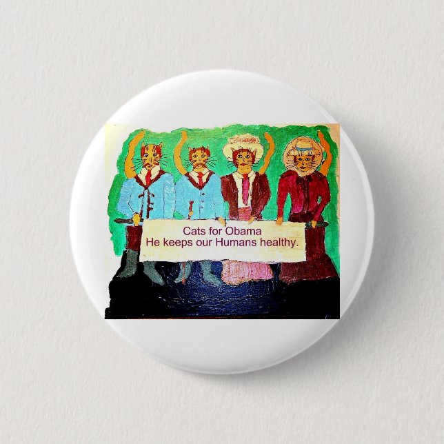 Katter för Obama Knapp (Framsida)