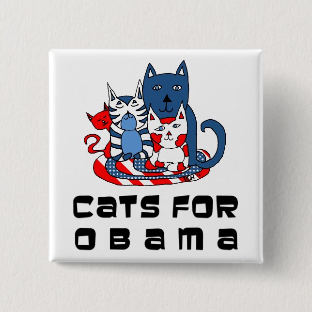 Katter för Obama Knapp (Framsida)