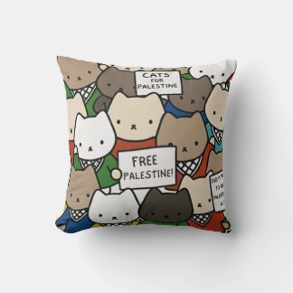 Katter för Palestina – Kawaii Katter för Rättvisa Kudde