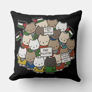 Katter för Palestina – Kawaii Katter för Rättvisa Kudde