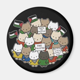 Katter för Palestina – Kawaii Katter för Rättvisa Magnet