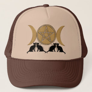 Katter för Pentagram för gudinna för Wicca Keps