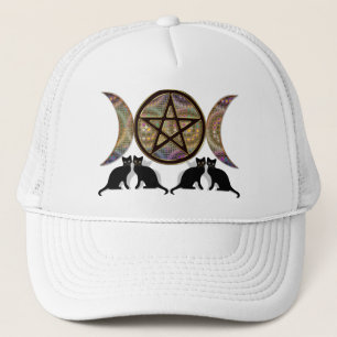 Katter för Pentagram för gudinna för Wicca Truckerkeps