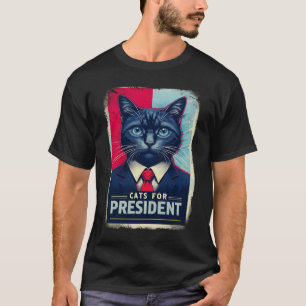 Katter för president Rolig politisk parodi Katt T Shirt