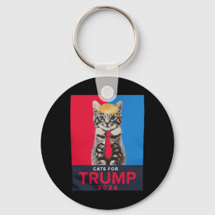 Katter för trumma 2024 Lustigt te for Vance Trump Nyckelring