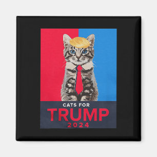 Katter för trumma 2024 Lustigt Tee for Vance Trump Magnet