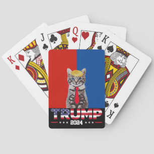 Katter för trumma 2024 Vance Trump Red Blue Casinokort