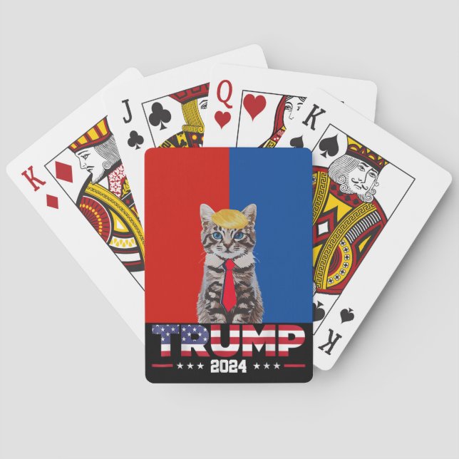 Katter för trumma 2024 | Vance Trump Red Blue Casinokort (Baksidan)