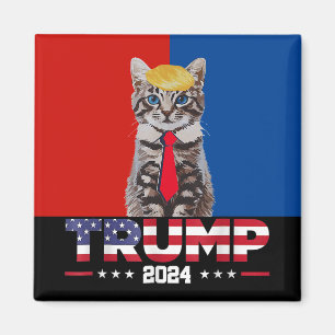 Katter för trumma 2024 Vance Trump Red Blue Magnet