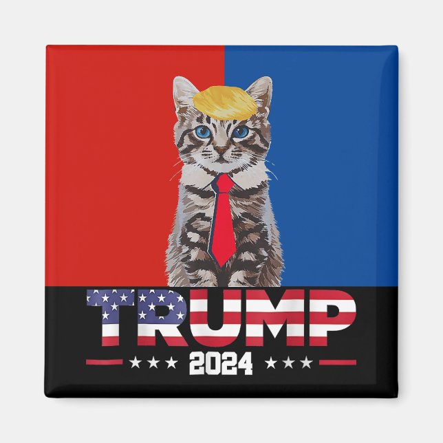 Katter för trumma 2024 | Vance Trump Red Blue Magnet (Framsidan)