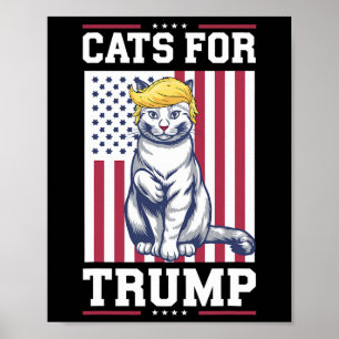 Katter För Trump 2024 Rösta President Donald Trump Poster