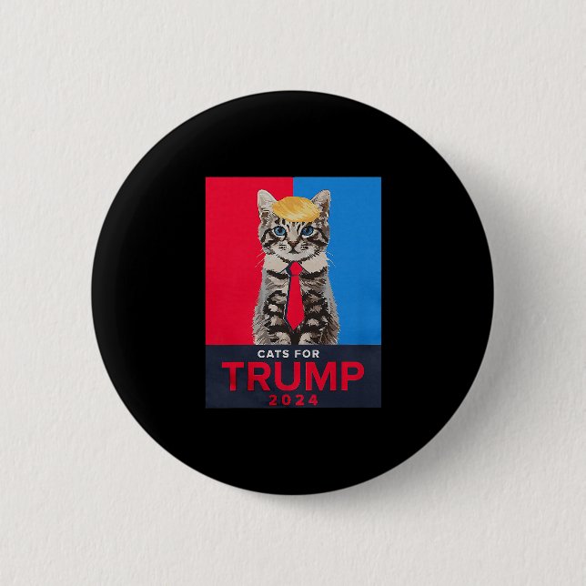 Katter För Trump Rolig Tee För Vance Trump  Knapp (Framsida)