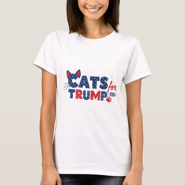 Katter för Trump tassar design 2024 T Shirt (Framsida)
