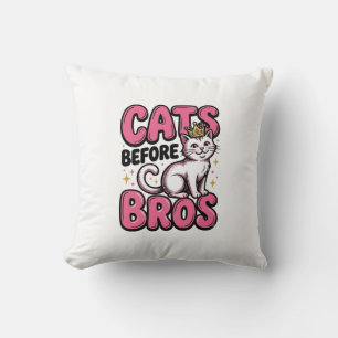 Katter före bröder Vintage katt krona skjorta desi Kudde