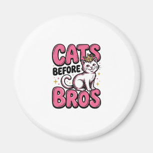 Katter före bröder Vintage katt krona skjorta desi Magnet