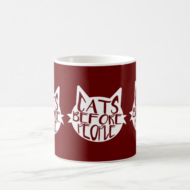 Katter före människor kaffemugg (Center)