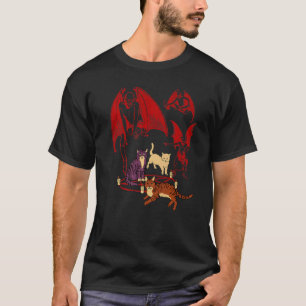 Katter Frambesvärjer Demoner Svartkonst T Shirt