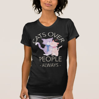 Katter framför människor alltid kattälskare introv t shirt