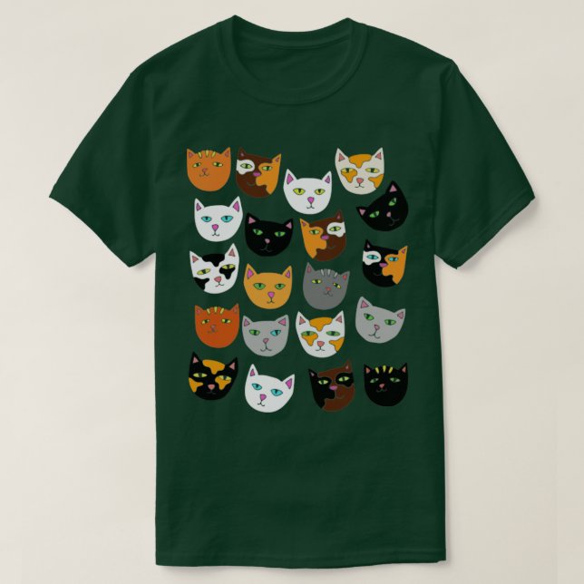Katter från Crazy Cat Dam Mönster T Shirt (Design framsida)