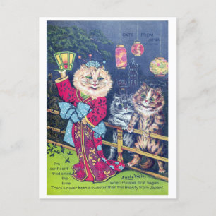 Katter från Japan - Louis Wain Helg Vykort