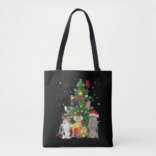 Katter från julgran - katchristmas sweater tygkasse