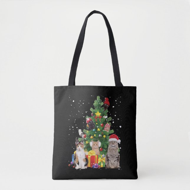 Katter från julgran - katchristmas sweater tygkasse (Framsida)