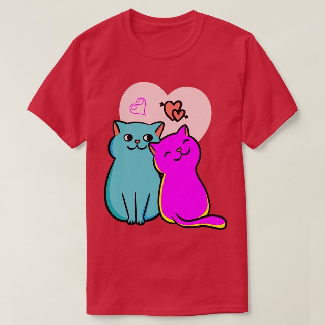 Katter från valentines day (3) t shirt (Design framsida)