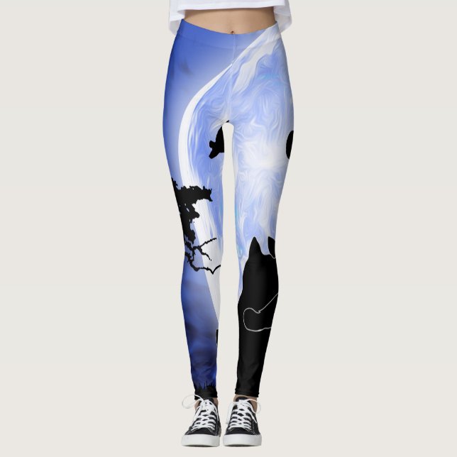 katter fullt måne leggings (Framsida)