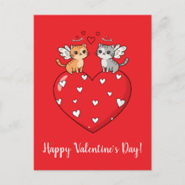 Katter Glad Alla Hjärtans Dag! Postkort Vykort