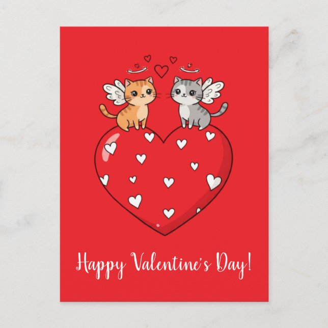 Katter Glad Alla Hjärtans Dag! Postkort Vykort (Framsida)