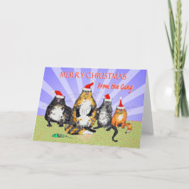 Katter god jul från ligan, humor helgkort