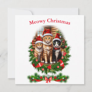 Katter God jul helgdagar Animals Inbjudningar