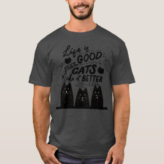 katter gör livet bättre brev med katter Meow-pojke T Shirt